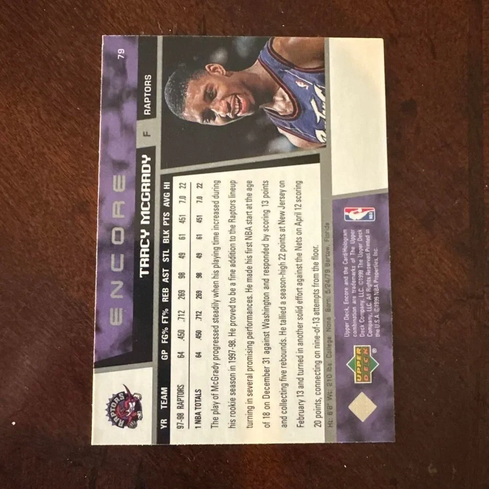 Tracy McGrady Upper Deck Encore basketball card 1998-99